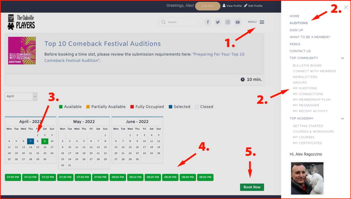 Audition Booking Steps 1200x681 optimized